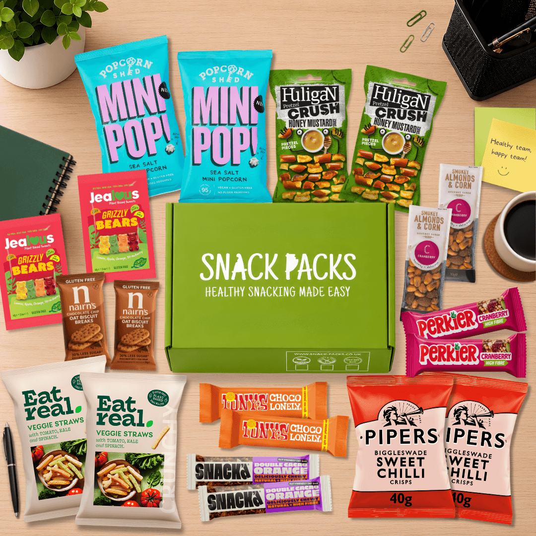 Healthy Office Snack Box by Snack Packs with 20 healthy snacks for employees and office break rooms
