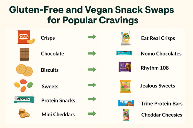 gluten free and vegan snack swaps