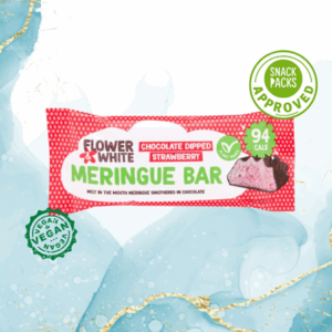 Flower & White Meringue Bar - Vegan Chocolate Dipped Strawberry